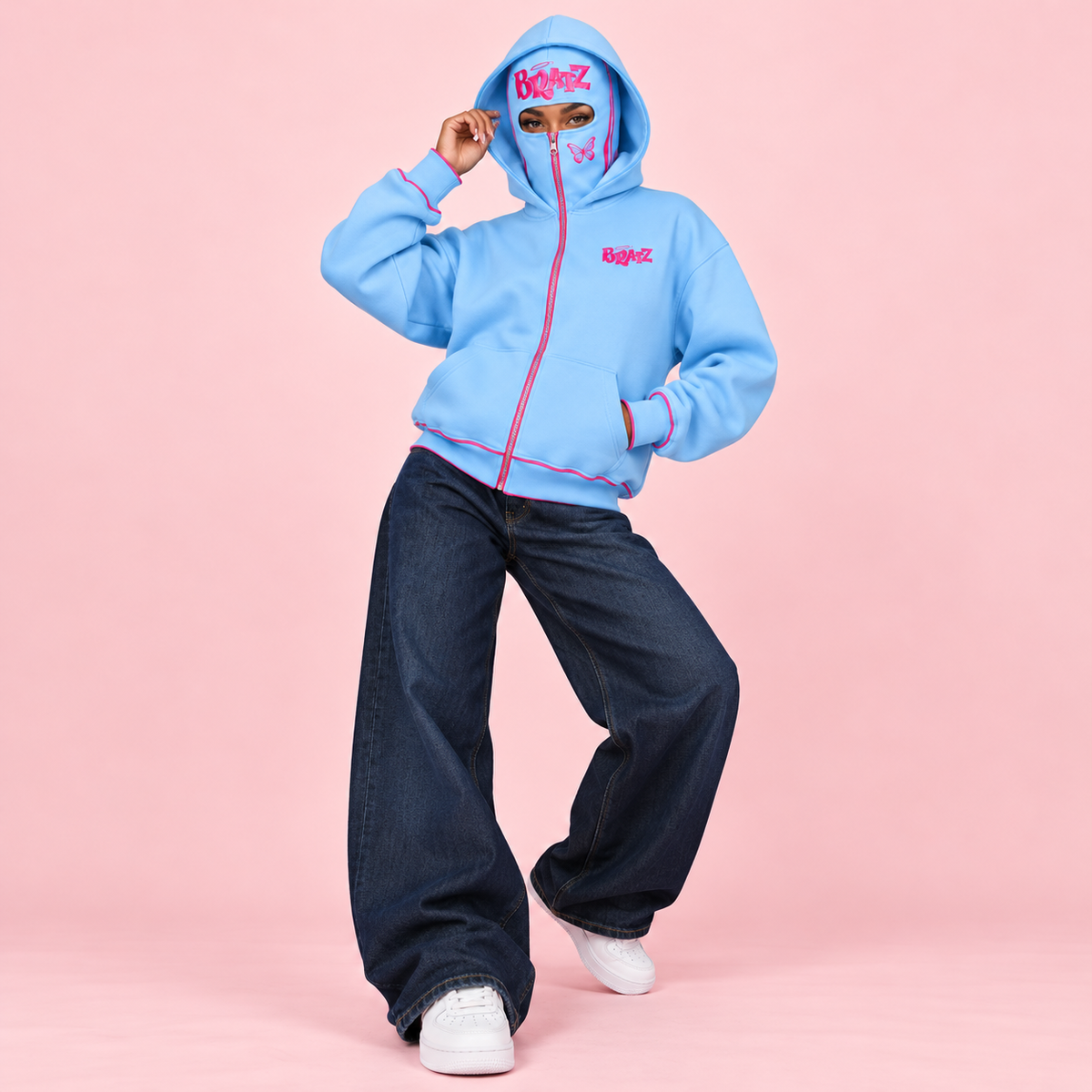 Dollhead™ 2-in-1 Zip-Up Mask Hoodie